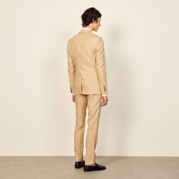 Men Linen Suit Jacket - Beige