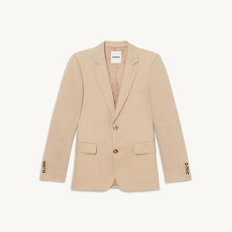 Men Linen Suit Jacket - Beige