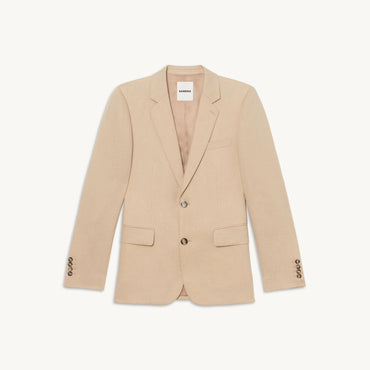 Men Linen Suit Jacket - Beige