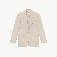 Men Linen Suit Jacket - Sand