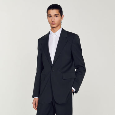 Men Wide Suit Jacket - Dark Grey