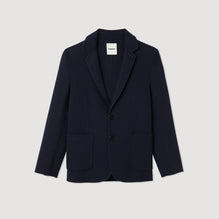 Men Wool Blazer - Dark Navy