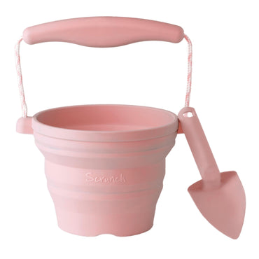 Scrunch Seedling Pot with Trowel - Dusty Rose / Old Rose