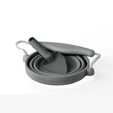 Scrunch Seedling Pot with Trowel - Cool Grey / Anthracite