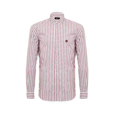 Men Striped Western Collar Shirt With Embroidery - Grey