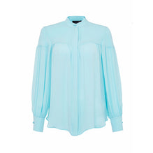 Women Silk Blouse - Aqua