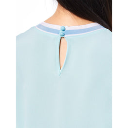 Women Cady Short Sleeve Blouse - Aqua