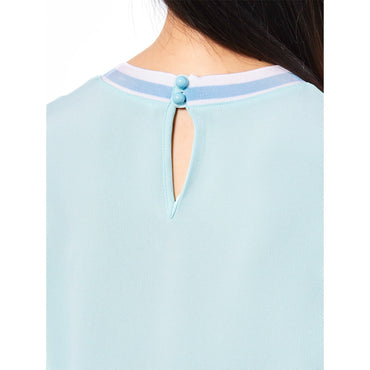 Women Cady Short Sleeve Blouse - Aqua