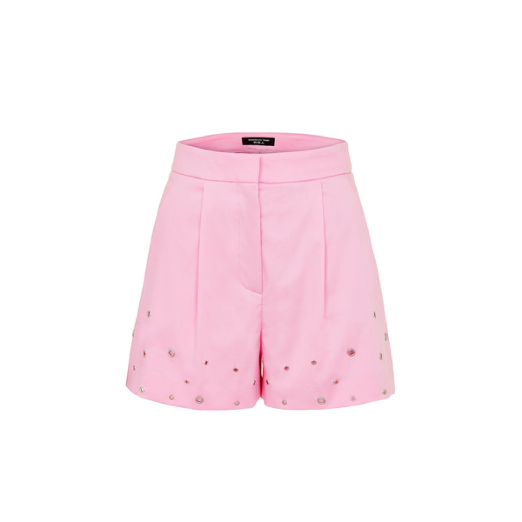 Women Shorts With Eyelets - Pink