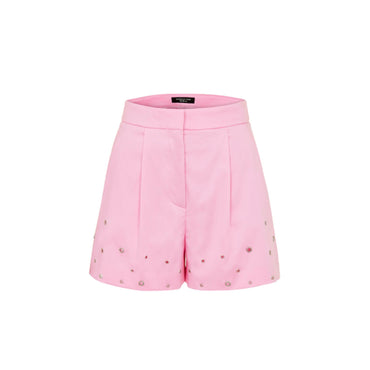 Women Shorts With Eyelets - Pink