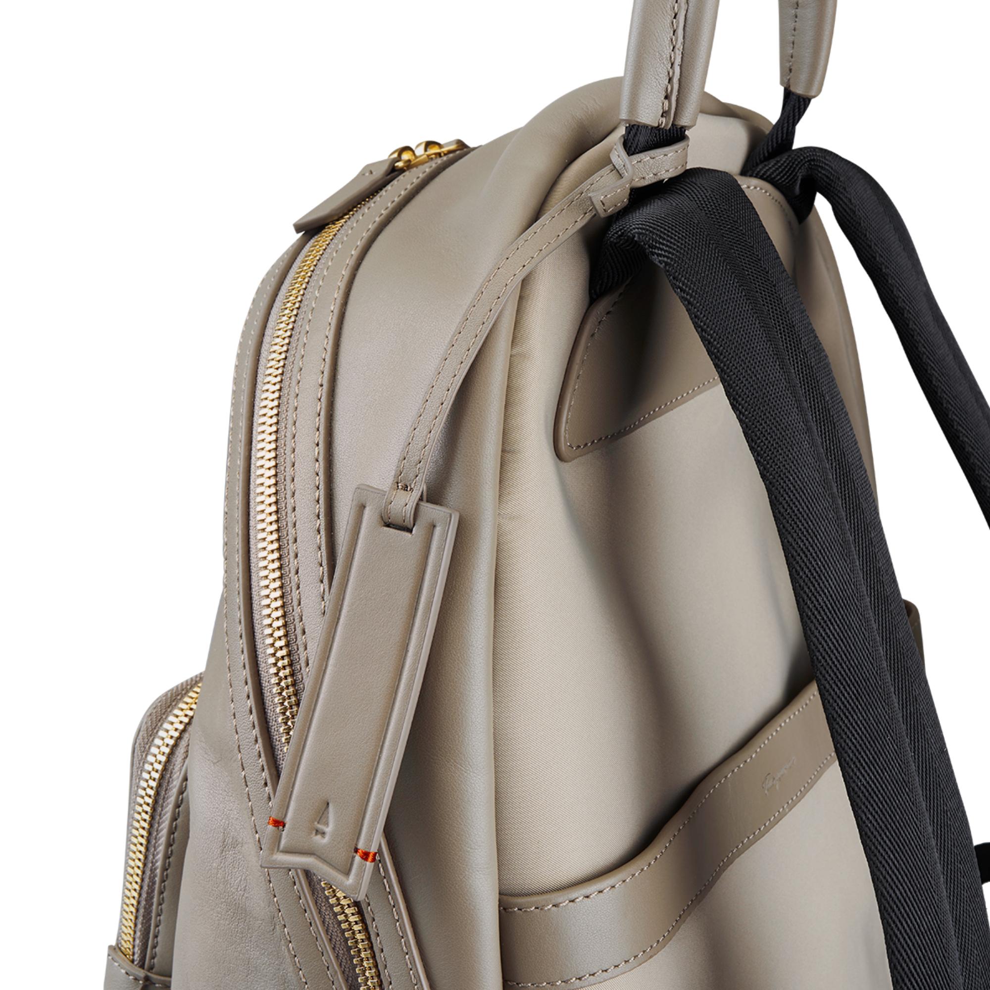 Musketeer Athos Medium Travel Backpack (USA Nappa Leather) - Taupe Grey