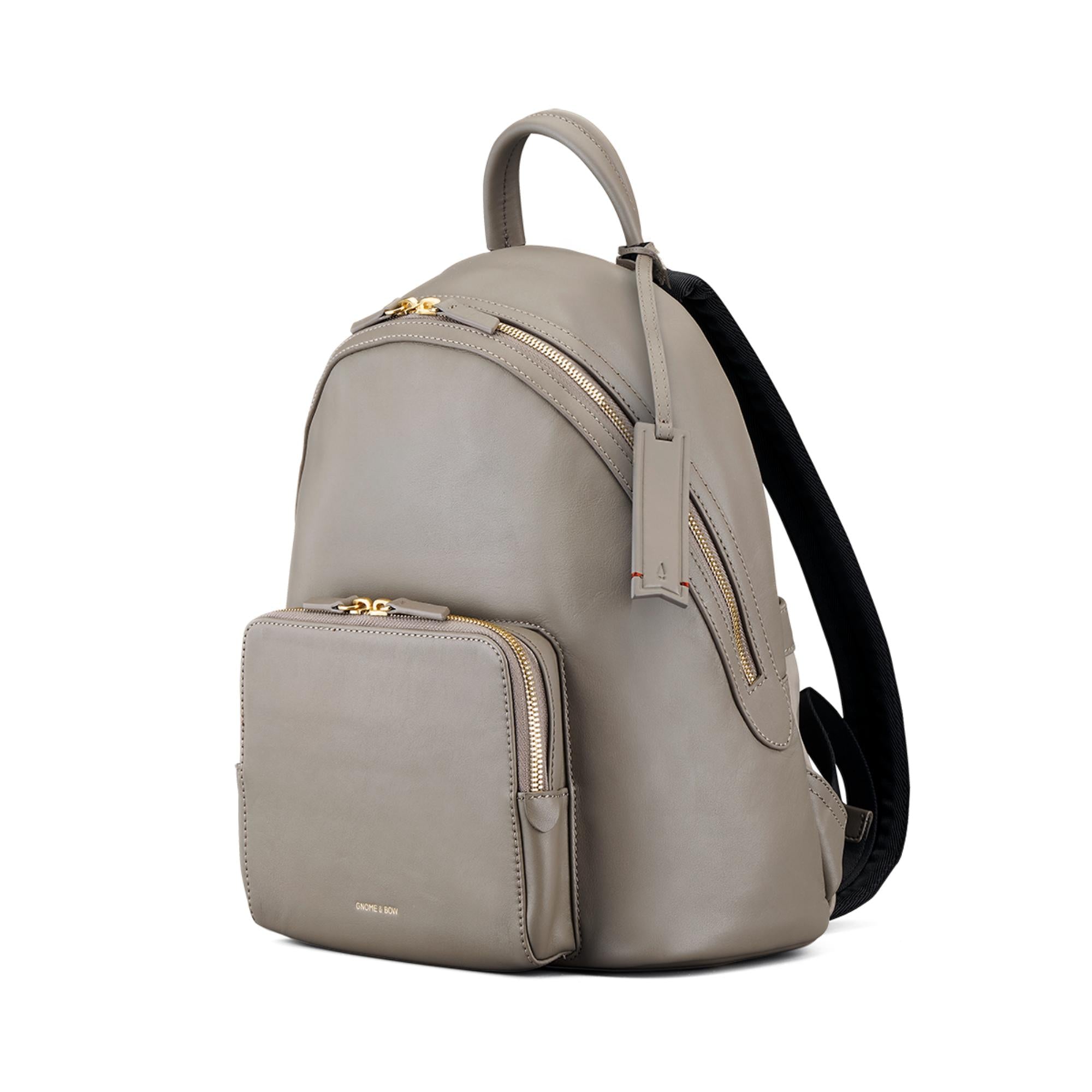 Musketeer Athos Medium Travel Backpack (USA Nappa Leather) - Taupe Grey