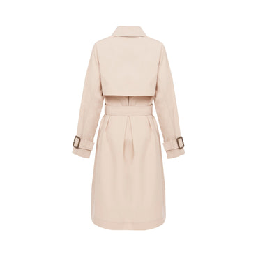 Women Oversized Trench W/ Slit - Beige