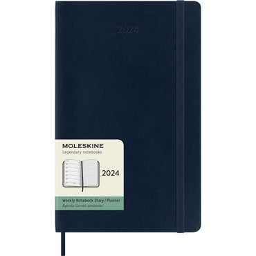 12M Large Soft Cover Weekly Notebook Planner - Sapphire Blue