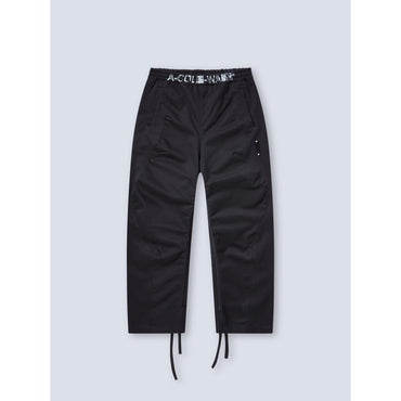Men Cotton Drawcord Trousers - Black