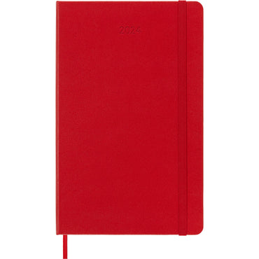 12M Large Hard Cover Daily Planner - Scarlet Red