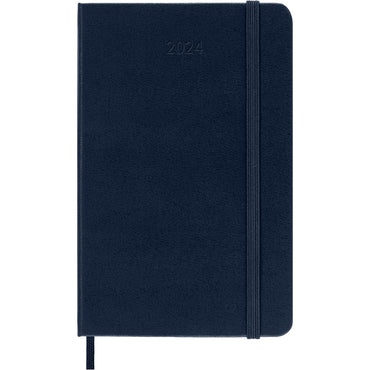 12M Pocket Hard Cover Daily Planner - Sapphire Blue