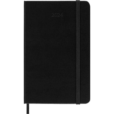 12M Pocket Hard Cover Daily Planner- Black