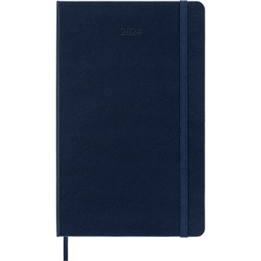 12M Large Hard Cover Weekly Notebook Planner - Sapphire Blue