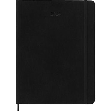 12M XL Soft Cover Weekly Notebook Planner - Black