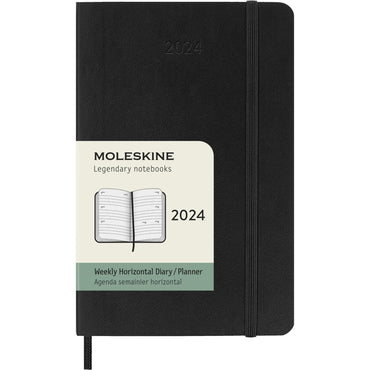12M Pocket Soft Cover Weekly Horizontal Planner - Black