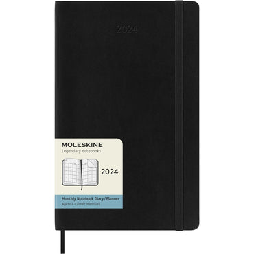 12M Large Soft Cover Monthly Planner - Black