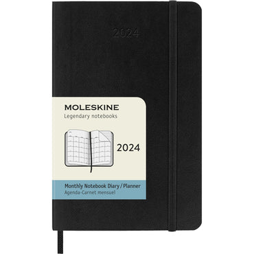 12M Pocket Soft Cover Monthly Planner - Black