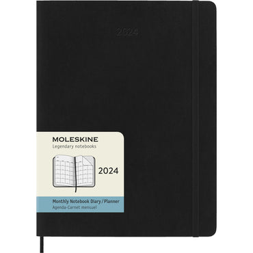 12M XL Soft Cover Monthly Planner - Black