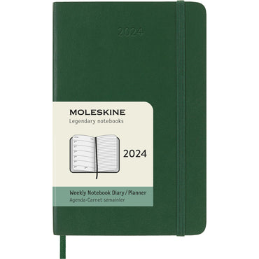 12M Pocket Soft Cover Weekly Notebook Planner- Myrtle Green